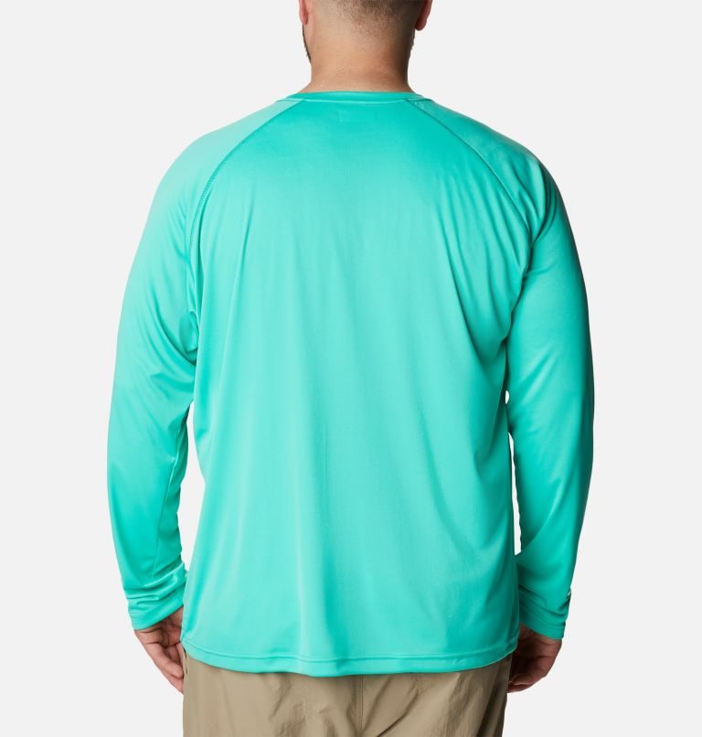 Men's Columbia Fork Stream Long Sleeve Sweatshirts Turquoise | Plus Size CA-S84L6